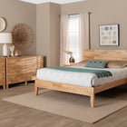 Baxton Studio Hosea Japandi Carved Honeycomb Natural King Size 5-Piece Bedroom Set