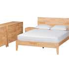 Baxton Studio Hosea Japandi Carved Honeycomb Natural King Size 5-Piece Bedroom Set