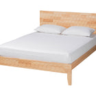 Baxton Studio Hosea Japandi Carved Honeycomb Natural Queen Size 5-Piece Bedroom Set