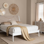 Baxton Studio Louetta Coastal White Caved Contrasting Queen Size 3-Piece Bedroom Set