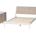 Baxton Studio Louetta Coastal White Caved Contrasting Queen Size 3-Piece Bedroom Set