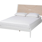 Baxton Studio Louetta Coastal White Caved Contrasting Queen Size 3-Piece Bedroom Set