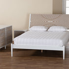 Baxton Studio Louetta Coastal White Caved Contrasting Queen Size 4-Piece Bedroom Set