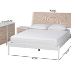 Baxton Studio Louetta Coastal White Caved Contrasting Queen Size 4-Piece Bedroom Set