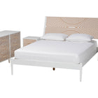 Baxton Studio Louetta Coastal White Caved Contrasting Queen Size 4-Piece Bedroom Set