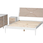 Baxton Studio Louetta Coastal White Caved Contrasting Queen Size 4-Piece Bedroom Set
