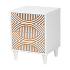 Baxton Studio Louetta Coastal White Caved Contrasting Queen Size 4-Piece Bedroom Set