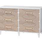 Baxton Studio Louetta Coastal White Caved Contrasting Queen Size 4-Piece Bedroom Set