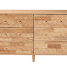 Baxton Studio Hosea Japandi Carved Honeycomb Natural 6-Drawer Dresser