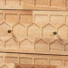 Baxton Studio Hosea Japandi Carved Honeycomb Natural 6-Drawer Dresser