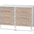Baxton Studio Louetta Coastal White Carved Contrasting 6-Drawer Dresser