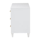 Baxton Studio Louetta Coastal White Carved Contrasting 6-Drawer Dresser