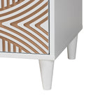 Baxton Studio Louetta Coastal White Carved Contrasting 6-Drawer Dresser