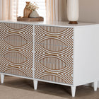 Baxton Studio Louetta Coastal White Carved Contrasting 6-Drawer Dresser