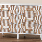 Baxton Studio Louetta Coastal White Carved Contrasting 6-Drawer Dresser