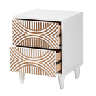 Baxton Studio Louetta Carved Contrasting Nightstand