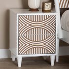 Baxton Studio Louetta Carved Contrasting Nightstand