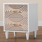 Baxton Studio Louetta Carved Contrasting Nightstand