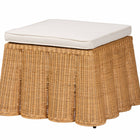 bali & pari Palm Bohemian Honey Scallop Rattan Ottoman