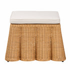 bali & pari Palm Bohemian Honey Scallop Rattan Ottoman