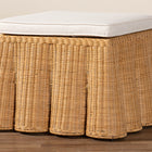 bali & pari Palm Bohemian Honey Scallop Rattan Ottoman