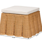 bali & pari Palm Bohemian Honey Scallop Rattan Ottoman