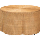 bali & pari Palm Bohemian Honey Scallop Rattan Coffee Table