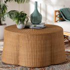 bali & pari Palm Bohemian Honey Scallop Rattan Coffee Table