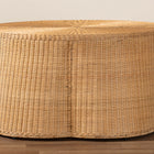bali & pari Palm Bohemian Honey Scallop Rattan Coffee Table
