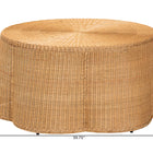 bali & pari Palm Bohemian Honey Scallop Rattan Coffee Table