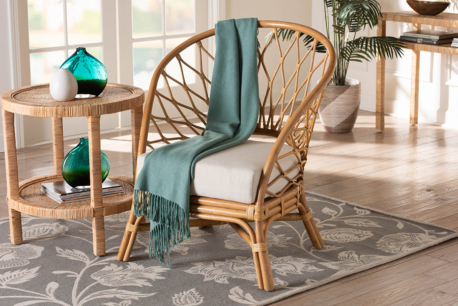 bali & pari Emmeline Bohemian Honey Rattan Accent Chair
