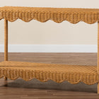 bali & pari Oteria Bohemian Light Honey Scalloped Rattan Console Table