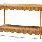 bali & pari Oteria Bohemian Light Honey Scalloped Rattan Console Table
