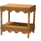 bali & pari Oteria Bohemian Light Honey Scalloped Rattan Side Table