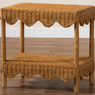 bali & pari Oteria Bohemian Light Honey Scalloped Rattan Side Table