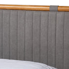 Baxton Studio Jaiana Mid-Century Grey Fabric and Oak Brown Wood Queen Size Bed