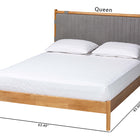 Baxton Studio Jaiana Mid-Century Grey Fabric and Oak Brown Wood Queen Size Bed