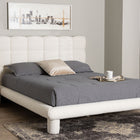 Baxton Studio Ralayna Modern Luxe Ivory Boucle Fabric Queen Size Bed
