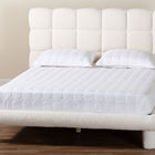 Baxton Studio Ralayna Modern Luxe Ivory Boucle Fabric Queen Size Bed