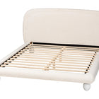 Baxton Studio Eladio Modern Luxe Ivory Boucle Fabric Queen Size Bed