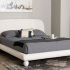 Baxton Studio Eladio Modern Luxe Ivory Boucle Fabric Queen Size Bed