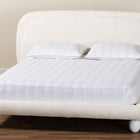 Baxton Studio Eladio Modern Luxe Ivory Boucle Fabric Queen Size Bed