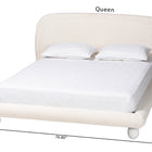 Baxton Studio Eladio Modern Luxe Ivory Boucle Fabric Queen Size Bed