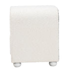 Baxton Studio Bonilla Modern White Teddy-Bear Fabric and Rubberwood 2-Drawer Nightstand