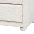Baxton Studio Bonilla Modern White Teddy-Bear Fabric and Rubberwood 2-Drawer Nightstand