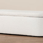 Baxton Studio Lavina Modern White Teddy-Bear Fabric Storage Bench