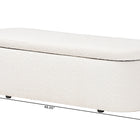 Baxton Studio Lavina Modern White Teddy-Bear Fabric Storage Bench
