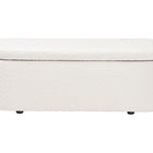 Baxton Studio Lavina Modern White Teddy-Bear Fabric Storage Bench