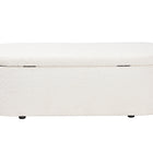 Baxton Studio Lavina Modern White Teddy-Bear Fabric Storage Bench
