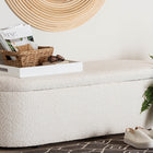 Baxton Studio Lavina Modern White Teddy-Bear Fabric Storage Bench